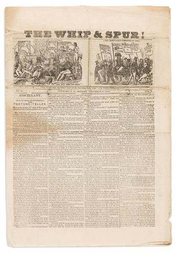 (PRESIDENTS--1844 AND 1848 CAMPAIGNS.) Pair of campaign newspapers with illustrated mastheads.